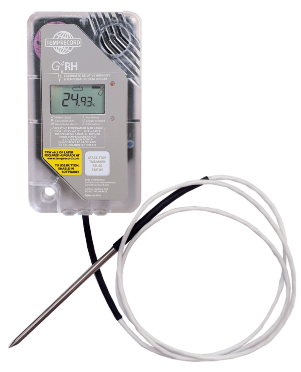 Temparcord G4 Display RH Logger with 1m Temperature Probe , 32K with AT203 Sensor
